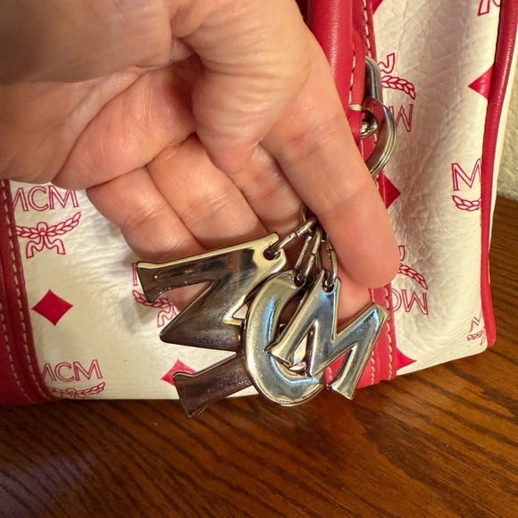 MCM Authentic mini pink white bag Boston - Picture 5 of 16